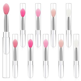 Mozeat Lens 10 Brochas De Labios De Silicona Con Tapas Para Aplicar Labial, Mascarilla Labial, Sombra De Ojos Y Brillo Labial. Ideales Para Maquillaje, Mascarillas Y Aceites Labiales.
