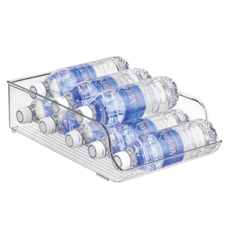 iDesign Plastic Water Bottle Organizer for Fridge, Bottle Holder for