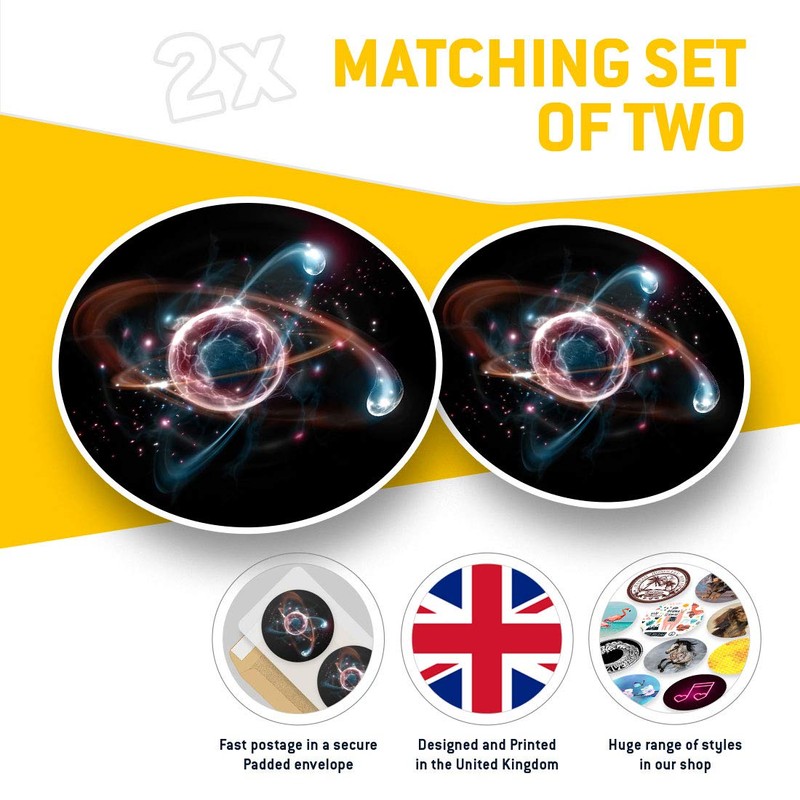Vinyl Stickers (Set of 2) 7.5cm - ATIC Particles Science