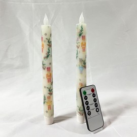 Crystal Club Christmas Nutcracker Flameless Taper Candles with Remote & Timer, Battery Operated Taper Candles, Real Wax Flickering LED Candlesticks for Holiday Christmas Home Decor