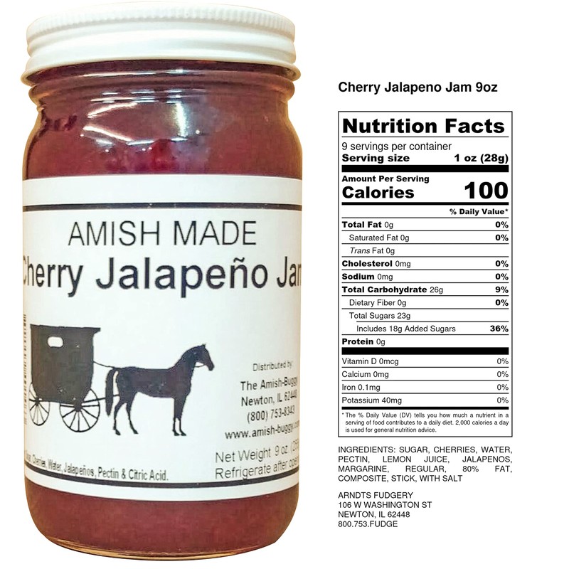 Amish Jam - 8 Oz Jar - Qty 3 (Cherry