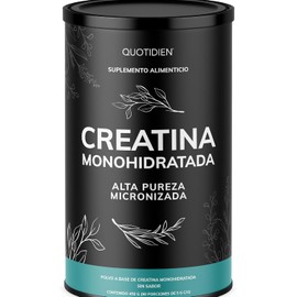 Quotidien | Creatina Monohidratada Micronizada de pureza superior a cualquier alternativa | Ideal para gym y pre-entreno y también uso diario | 90 Porciones