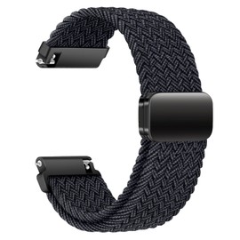 AidorMax Nylon Watch Strap 20 mm with Adjustable Magnetic Clasp for Men and Women, Comfortable Fit, Elastic Replacement Strap for Smartwatches and Watches (Graphite)