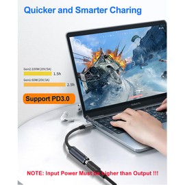 4.5mm Barrel Tip to USB C Adapter, 45W 65W 100W Charging for Convert DELL HP 4.5 x 3.0mm Charger to Type-C PD Power for Phones,Tablets,Laptops and Other USB C Devices, Input: DC15-20.5V