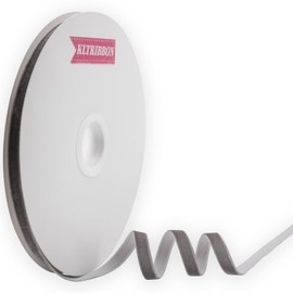 KLTRIBBON - Cinta de terciopelo de nailon de una cara, carrete de 3/8 pulgadas x 25 yardas (gris)