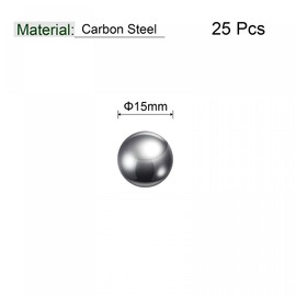 sourcing map Pack of 25 15 mm Carbon Steel Storage Balls Precision Polished