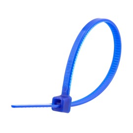Secure 4 Inch Blue 18 lb Miniature Nylon Cable Tie - 100 Pack