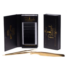 Eyelash Extensions Pineapple Lashes Curl C|D|CC 0,05 0,07 0,10 0,15 Real Deep Black Colour Silk Korean Handmade Professional/Beginners Lash Makeup Artist Fan Fluffy Effect 16 Rows Tray( C 0,07 13mm)