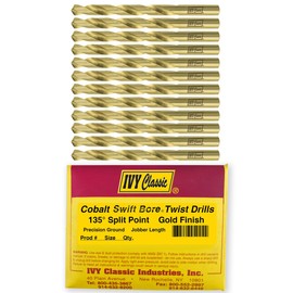IVY Classic 04008 1/8-Inch Cobalt Steel Drill Bit, 135-Degree Split Point, 12-Pack