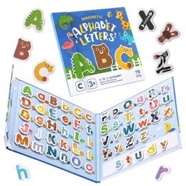 Magnetic Letters,Large Size Fridge Magnets for Kids,Alphabet ABC Magnets for Refrigerator,Capital Animal Toys,Educational Spelling Learning Games Toys for Baby Toddler Preschool