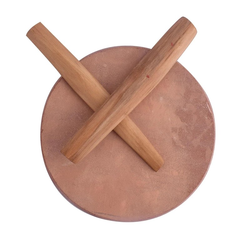 Satvik 1 Pc Handmade Sandalwood/Chandan Stick Round Rubbing Stone (Chakla)