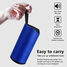 o XTEK Kabelloser Lautsprecher, Bluetooth 5.0, tragbar, 10 W, 3D Stereo, wasser- und staubdicht, Autonomie 4 Stunden, USB/AUX/Micro-SD-Eingang (schwarz)