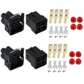 OTOTEC 2 Set 4 Pin Car Headlight Connectors Kit Female and Male DJ70454-6.3-11/21 Compatible with VW Corrado Compatible with Golf Mk2