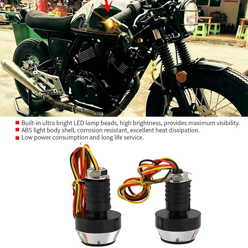 VGEBY Handlebar End Light Turn Signal Side Marker Bike Turn