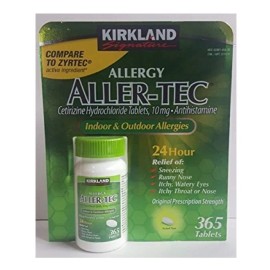 Antihistamínico 10 Mg Aller Tec Sin Sueño Alergia 365 Tabls Sabor Neutro