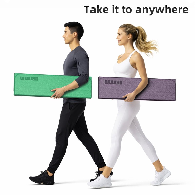 Yoga Mat Thick 10mm, Foldable Yoga Mat 75 x 26
