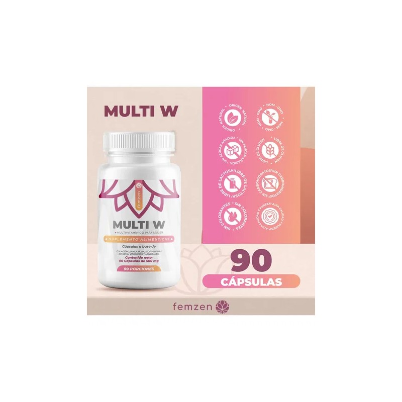 Colágeno Maca Vitaminas Para Mujer 90 Cápsulas Sin Sabor