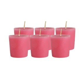 CandleNScent Pink Votive Candles | Unscented - 15 Hour Burn Time - Made in USA (Pack of 6)