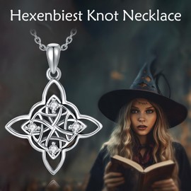 POPLYKE 925 Sterling Silver Good Luck Irish Celtic Knot Necklaces Pendant Necklaces Celtic Jewellery for Women, Sterling Silver, Cubic Zirconia