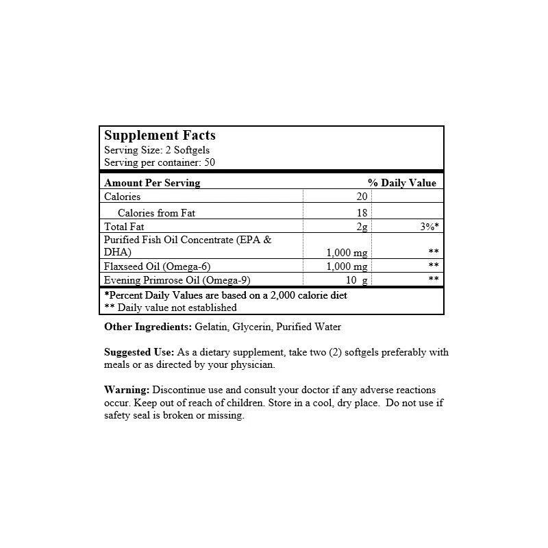 3 bottles Deep sea Fish Oil Omega-3,6,9, EPA/DHA Flaxseed Oil