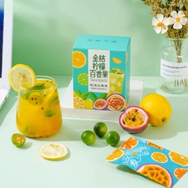 Passion Fruit Kumquat Lemon Tea, Flower And Fruit Tea Can Be Hot Or Cold Brewed, Honey Tea Fruit TeaTea Beverage, Add Water And Drink 5 Bags, Shipping from California, U.S.