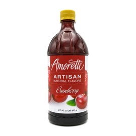 Amoretti - Natural Cranberry Artisan Flavor Paste 8 oz - Perfect For Pastry, Savory, Brewing, and more, Preservative Free, Gluten Free, Kosher Pareve, No Artificial Sweeteners, Highly Concentrated