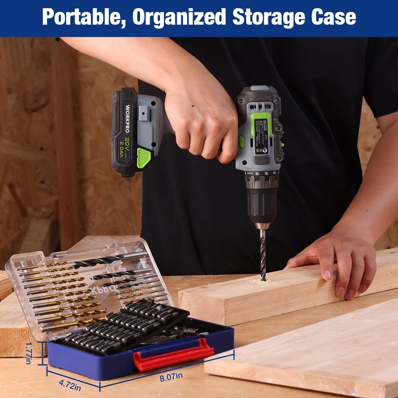 WORKPRO Drill Bit Set, 66-Pieces Impact Driver Bits Set and