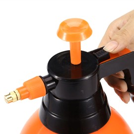2L Orange Hand Pressure Trigger Sprayer Bottle Adjustable Copper Nozzle Head Manual Air Compression Pump Spray Bottle 1 Pcs