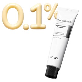 COSRX Pure Retinol 0.1/0.3 Cream, 0.7 fl oz (20 ml), Retinol Cream, Vitamin E, Allantoin, Hyaluronic Acid, Panthenol, Pure Retinol, Firmness, Luster, Elasticity, Sensitive Skin, Human Application Test