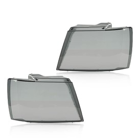 PIT66 Headlight Cover Compatible with Chevy Tahoe Suburban 1500 2007-2014/Fit Chevy Avalanche Suburban 2500 2007-2013 Left Driver and Right Passenger Side Smoky