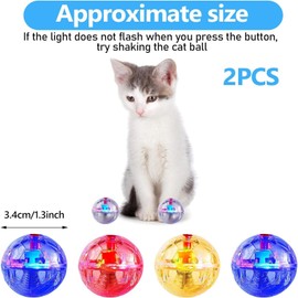 Sratte 2 Pelotas de Gatos Juguetes de Bolas de Gatos con Luz de Caza Fantasmas Bola de Gato con Flash Activado por Movimiento LED de Movimiento Juguetes Interactivos de Perros con Luz Brillante