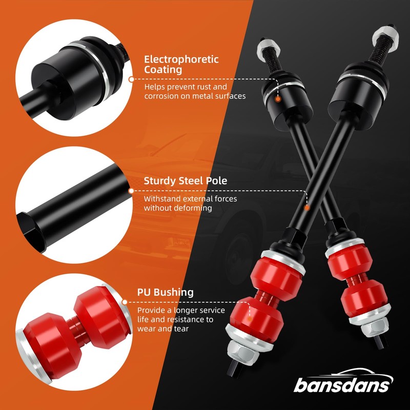 bansdans K80894 Sway Bar Link Front, 2pcs Stabilizer Bar Link