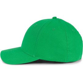 styleBREAKER 04023018 Unisex Baseball Cap with Brushed Surface, 6 Panel Cap, Plain, Velcro Adjustable, Frog Green