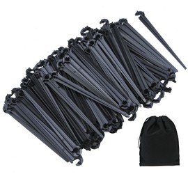 Elcoho 200 Pack Irrigation Drip Support Stakes 1/4 Inch Tubing Hose Holder for Vegetable Gardens or Flower Beds, with Storage Bag