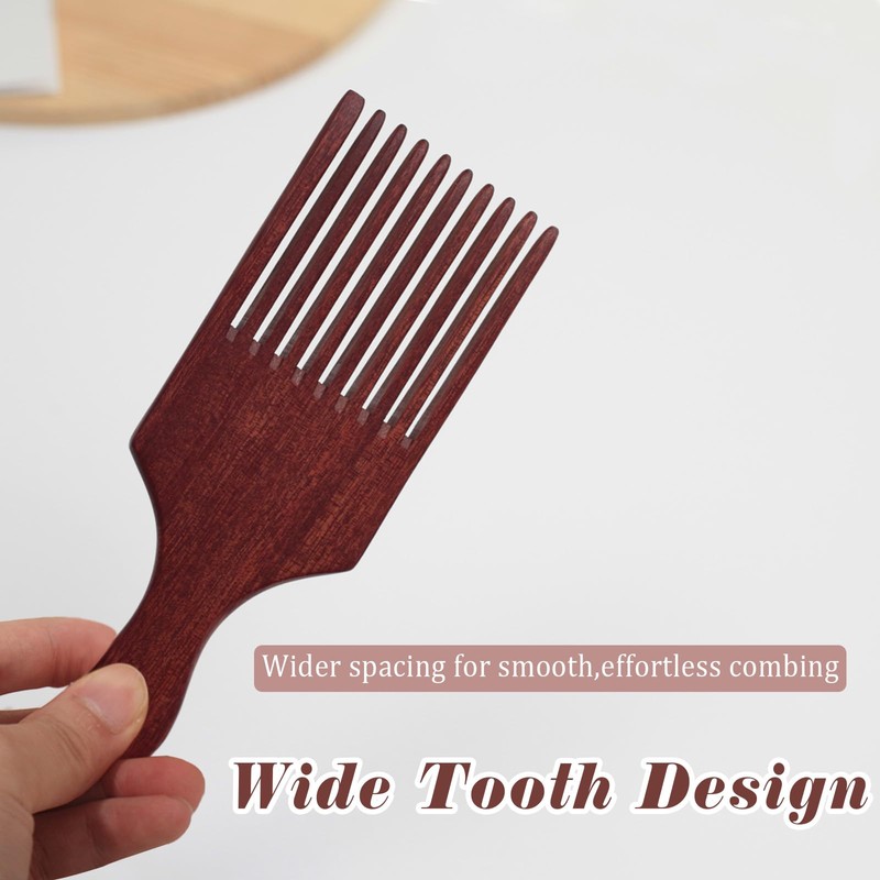 Men's Beard Pick - Wooden Hair Comb with Coarse Teeth