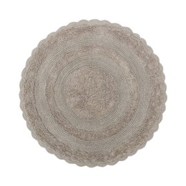 The Home Talk Premium Bath Rug Cotton Non-Slip Bath Mats Extra Absorbent Floor Mat for Spa, Shower, Tub, Living Room, Warm, Soft Machine Washable Carpets 24’’ Round Bathroom Accessories - Taupe