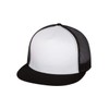 Yupoong Five-Panel Classic Trucker Cap - One Size - Black/White/Black
