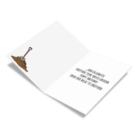 NobleWorks - Funny Happy Birthday Card with Envelope - Congrats Greeting Card for Elderly, Birthday Fun - Older than Dirt C6879BDG