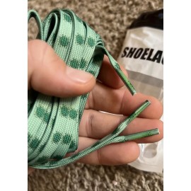 Meerkat Snowboard Boot Laces (pair) 99”  New OSFM Flat Green Polka Dot Pistachio