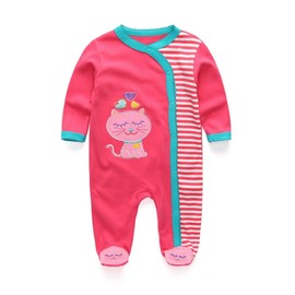 MAMIMAKA Baby Rompers Pajamas Cotton Jumpsuit Boys Girls Sleepsuit Long Sleeve Footed Bodysuits One-Piece Outfits