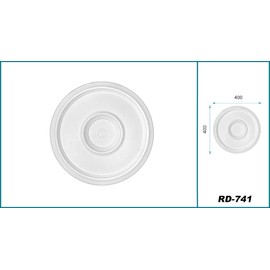 HEXIM Stucco Rosette Polystyrene EPS White, Ceiling Rosette Round & Square, Interior Decoration for Ceiling & Wall, Ceiling Rose Chandelier Decorative Element Architecture Stucco (40 x 40 cm Circle)