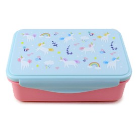 Puckator Unicorn Magic Clip Lock Lunch Box - Lunchbox with Multi Compartments - Small Food Containers - Lunchbox for Adults and Kids - Girls Boys Lunchbox
