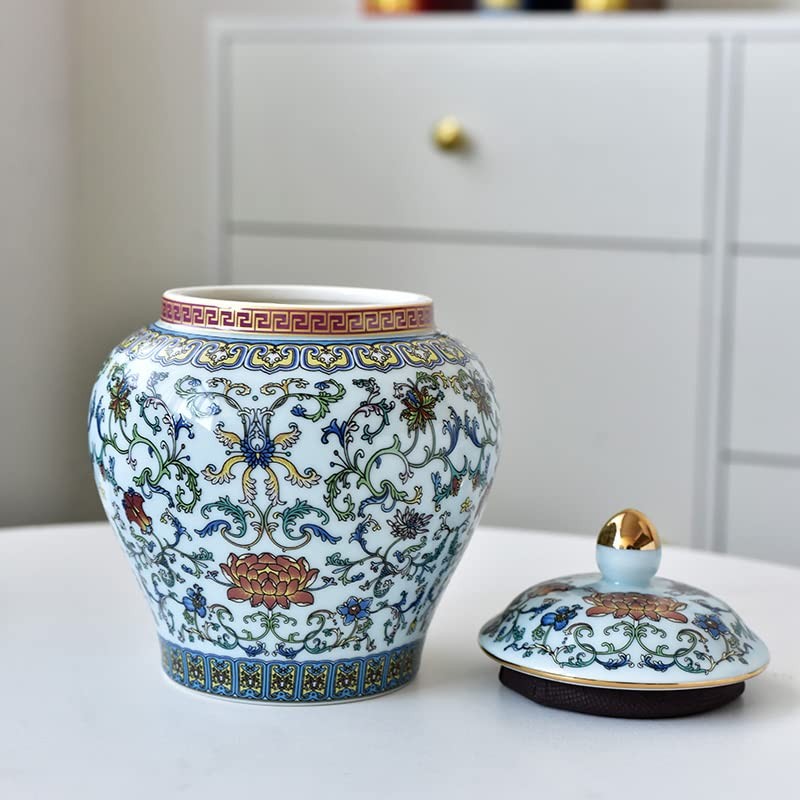 Ginger Jar Decorative Jar Ancient Chinese Imperial Enamel Porcelain (Small,