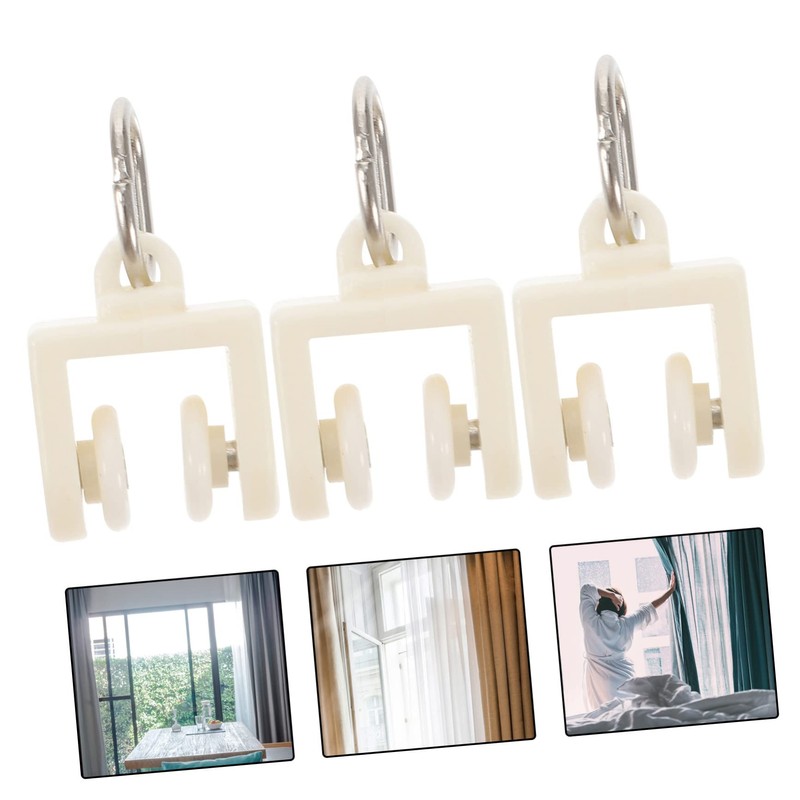 SHINEOFI 50pcs Curtain Track Glider Sliding Wheel Fittings for Smooth