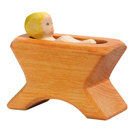 Ostheimer 40403 Krippe mit Kind Holz 2 teilig Höhe 4,5cm