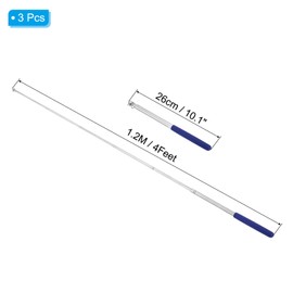 PATIKIL 1.2M/4Feet Telescopic Handheld Flagpoles, 3Pcs Retractable Teachers Pointer Stick Banner Flag Pole for Tour Guide Teaching Blue