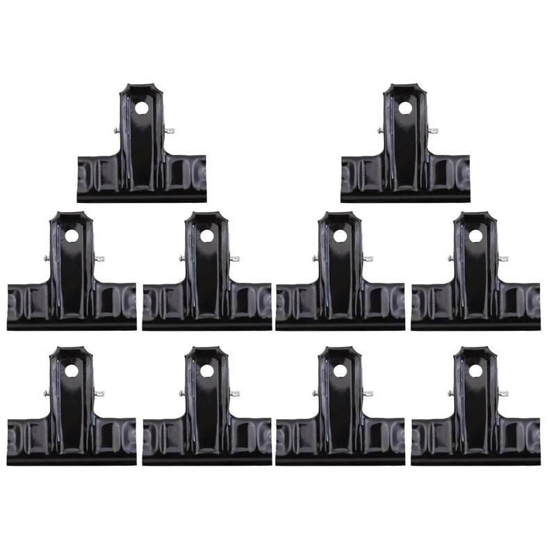 SUNTRADE Metal Binder Clips, Black, 10 Pack, Large Size for