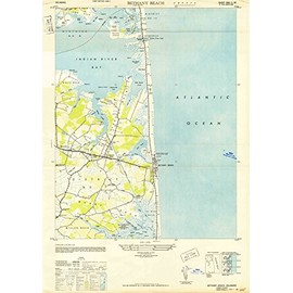 Delaware Maps - 1943 Bethany Beach, DE - USGS Historical Topographic Wall Art - 31in x 44in, Large Wall Art Map