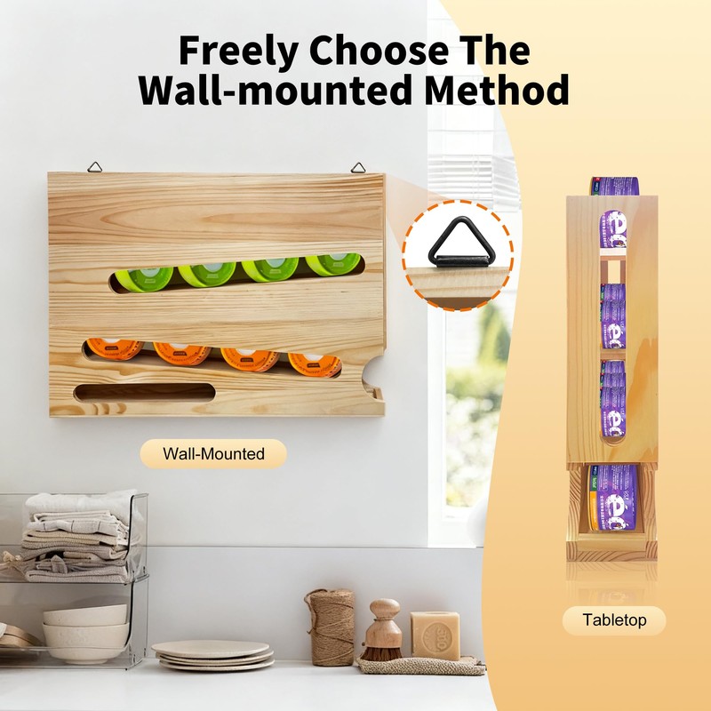 Wood Cat Food Can Organizer, 3-Tier Stackable FIFO Pantry Organizer,