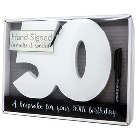 Royal County Products Ltd Happy 50th Birthday Wooden Freestanding Signature Number Keepsake
